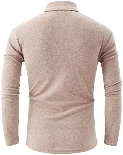Jonivey Mens Basic Turtleneck cu mânecă lungă Solid Casual tricotat Tricou Pullover Tops