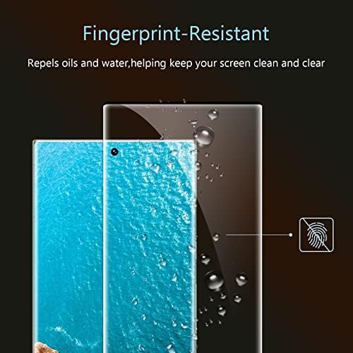 [2+2 pachet] Galaxy S22 Ultra Screen Protector, sticlă temperată de 9H, suport cu amprentă cu ultrasunete, 3D Curved, HD Clear