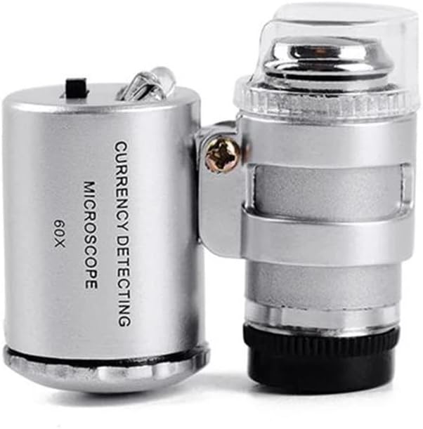 SAWQF 60x Mini buzunar microscop de mare putere microscop profesional de apreciere a bijuteriilor microscop portabil LED lupă