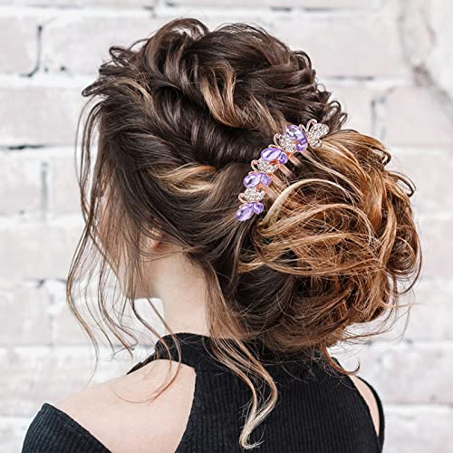 Combsuri de păr scânteie de păr, clipuri de păr decorative de păr franceză, rinonă franceză, pini de păr cu flori de cristal