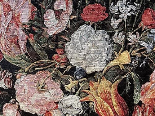 Țesătură de tapiserie vândută de curte Material de cusut țesut Floral la metru aspect Vintage lalele și trandafiri model stil