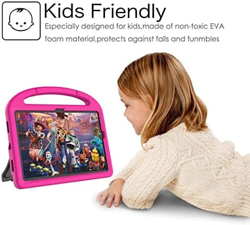 Carcasă pentru copii Dicekoo pentru Samsung Galaxy Tab A8 10.5 inch 2022, copertă ușoară rezistentă la șocuri pentru copii cu mâner pentru copii pentru Galaxy Tab A8 10.5 ”2022 -Rose