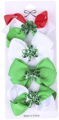 Fete Baby Bow Day 4pc agrafe de păr imprimare St. Patrick ' s barrettes Set Accesorii ac de păr Baby Care Ball păr cravate