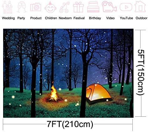 Chaiya Enchanted Forest Camping fundal pădure noapte scenă fotografie fundal Camping fundal fundal pentru Camping temă petrecere