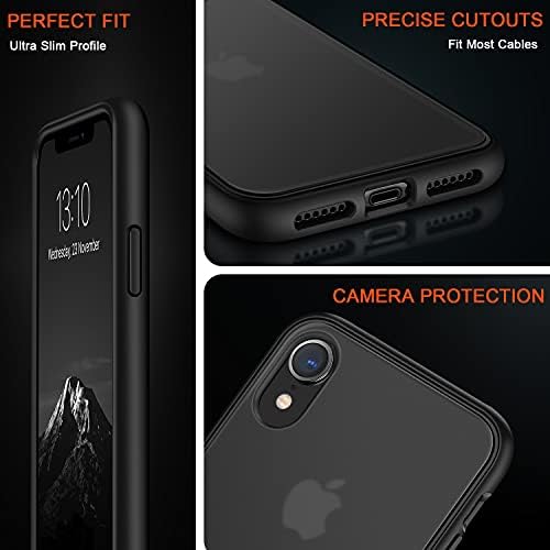 Tendlin compatibil cu carcasa iPhone XR translucidă Matte dur din spate cu moale de bara de protecție siliconică confortabilă