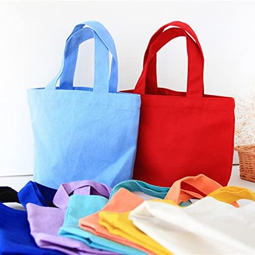 Toptie 12 Pack Durabil Bumbac Canvas Bags pentru cumpărături alimentare pentru prânz, bricolaj, promovare, roșu cadou