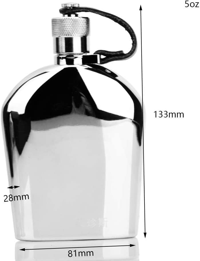 Qinersaw baloane de lichior 5 oz oțel inoxidabil 18/8 304 Premium Heavy Duty hip Flask Set-include pâlnie și cutie cadou
