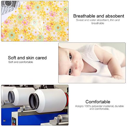 plplaaoo 7pcs fără repetare Design imprimat Floral bumbac Fabric, 19.7 / 19.7 inch DIY asortate pătrate pre tăiate lenjerie