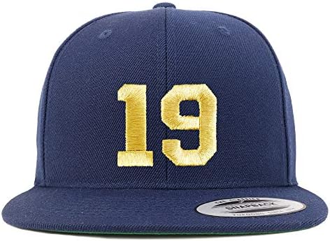Trendy Apparel Shop Numărul 19 Fir De Aur Plat Bill Snapback Baseball Cap