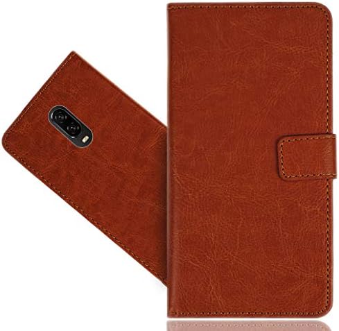 CaseExpert OnePlus 6t caz, din piele Kickstand Flip portofel geanta caz acoperi pentru OnePlus 6t maro