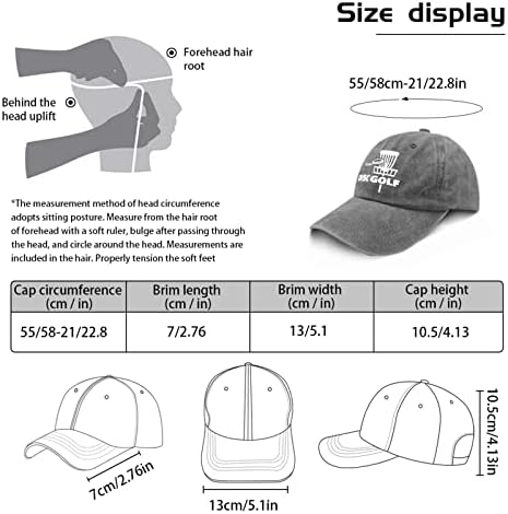 Hat Disc Golf cu coșuri și capace de baseball Frisbee pentru bărbați Grafică Pai de denim Reglabil
