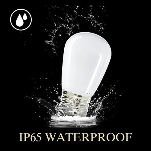 Luxsent Sign S14 LED bec Decorativ, Alb cald 2700K, rezistent la apă în aer liber, 1 W putere redusă, bază medie E26, pachet