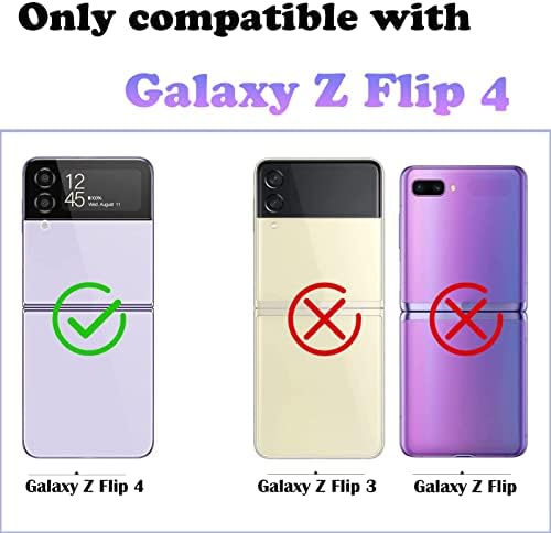 Annymall pentru Galaxy Z Flip 4 caz cu film Obiectiv Camera, rezistent la șocuri telefon de protecție grele corp complet protecție