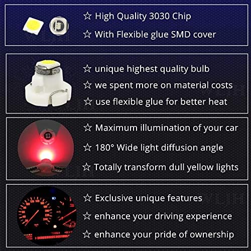 Wljh Super alb Panoul de control al climei AC A / C LED bec Kit de înlocuire pentru Honda Civic EG 1992 1993 1994 1995, pachet