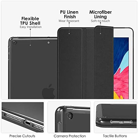 Moko Case Fit New iPad 7th Generation 10.2 2019 / iPad 10.2 Carcasă cu suport pentru creionul Apple- Slim ușor Smart Shell