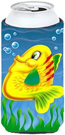 Caroline's Treasures APH0527TBC pește galben Băieți înalți Băiat, poate răcoritor cu mânecă Hugger Mașină Băutură lavabilă