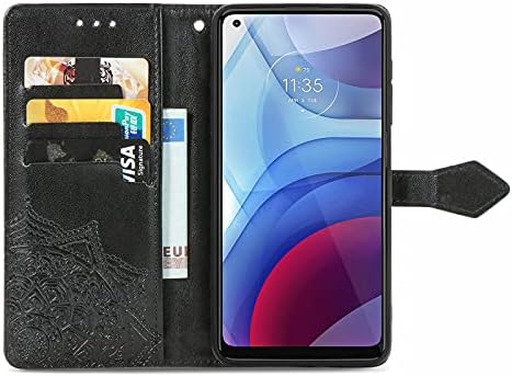 QIVSTAR compatibil cu Motorola Moto G Power 2021 Mandala relief PU piele Bookstyle telefon caz Flip Notebook portofel card