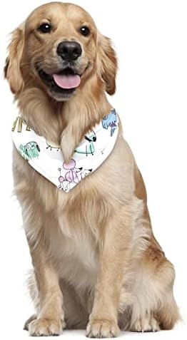 2 pachete pentru câine bandana lavabil eșarfă pătrată de câine pătrat de câine pentru fete și băiat, linie colorată, model