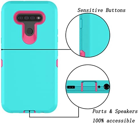 Carcasă Hisdou LG K51, carcasă de telefon pentru LG K51 / Q51 / LG reflectă protecție grea de protecție a cauciucului complet