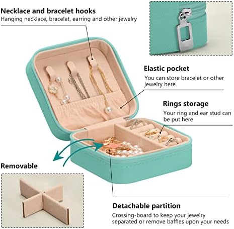Zzkko țestoase de mare cutii de bijuterii mici cutii de călătorie bijuterii din piele bijuterii organizator de călătorii mini