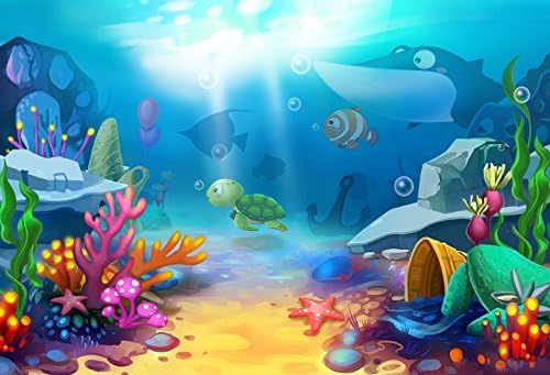 LFEEY 10x8ft sub mare fundal pentru Photoshoot lumea subacvatică temă petrecere Pești subacvatici fundul mării țara Minunilor