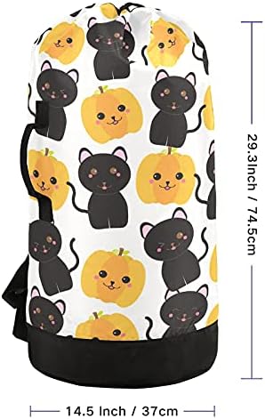 Halloween pisici negre sac de rufe cu bretele spălătorie rucsac sac cordon închiderea agățat împiedică pentru Camp Laundromat