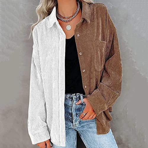 Femei catifea mozaic buton Tricou prietenul cu mâneci lungi Despicare jacheta Topuri Femei Moda Iarna Casual Topuri