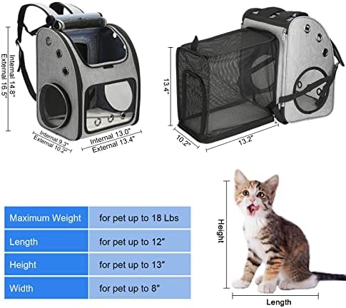 Rucsac Extensibil pentru animale de companie COVONO pentru pisici, câini și animale mici, purtător portabil de călătorie pentru