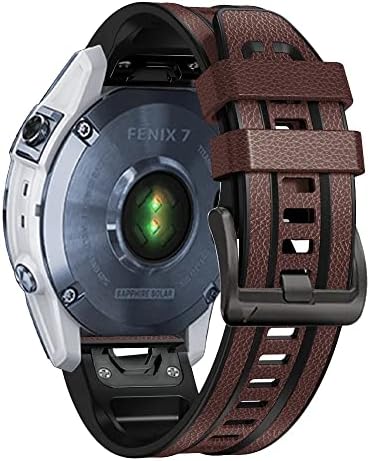 DJDLFA NOU 22/26mm curea pentru Garmin Fenix ​​7 7x 6 6x Pro 5 5x Plus 3hr Smart Watch Piele + Silicon Fast Easyfit Brățară