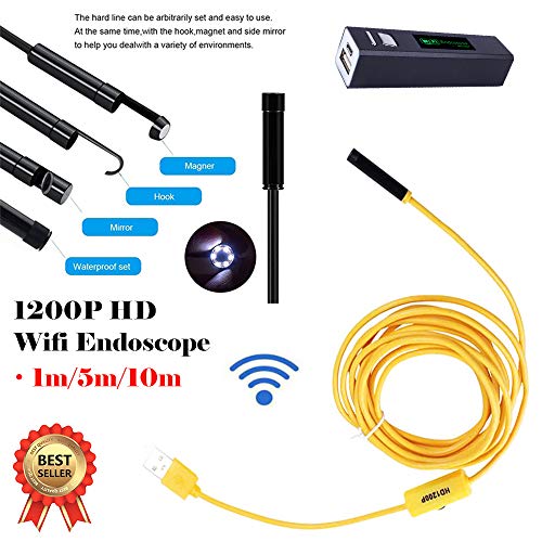IP68 endoscop WiFi impermeabil 1200p HD WiFi Borescope 8 lumini LED pentru camera de inspecție auto endoscop - 1m
