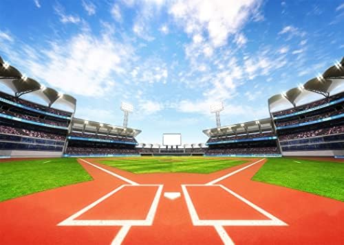 BELECO teren de Baseball fundal 10x8ft Tesatura Sport În aer liber fundal pentru Photoshoot stadion Pitch iarbă verde albastru