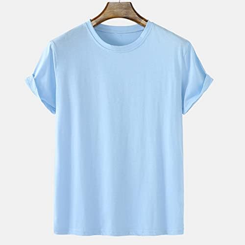 Mens Maneca Scurta T - Shirt Plus Dimensiune Vrac Casual Tricouri Rotund Gat Culoare Solidă Vara Topuri Zilnic Plaja Bluza Pulover