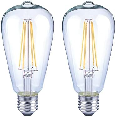 EcoSmart 75-Watt echivalent ST19 antic Edison Dimmable clar sticlă Filament stil Vintage LED bec moale alb
