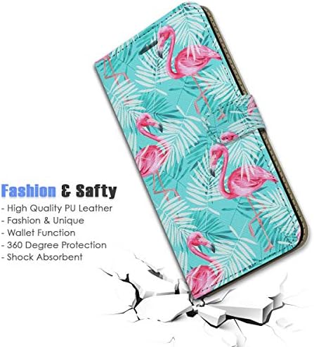 pentru iPhone Xs MAX, proiectat Flip portofel telefon caz acoperi, A22014 Albastru Palm Flamingo Tropical 22014