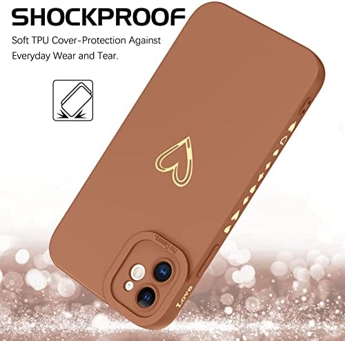 Domaver pentru iPhone 11 carcasă moale silicon din aur model Slim Slim Protective Socksproof Case pentru femei pentru fetele pentru iPhone 11 6,1 inch- maro