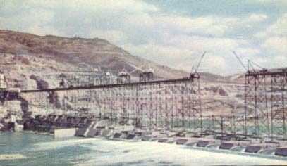 Barajul Grand Coulee, Washington Postcard