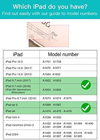 Dteck iPad 9.7 inch 2018 2017 / iPad Air 2 / iPad Air Carcasă - Vizualizare cu mai multe unghiuri Portofel Smart Stand Cover