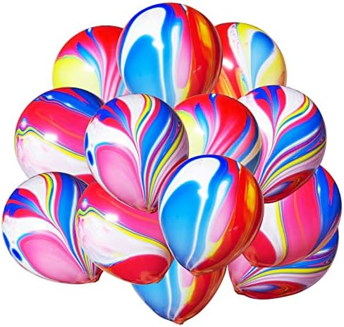 Rainbow Tie Dye baloane Rainbow marmura agat Latex baloane 50 buc 12 inch Hippie Party baloane Swirl baloane pentru Tie Dye Party Consumabile decoratiuni de ziua de nastere