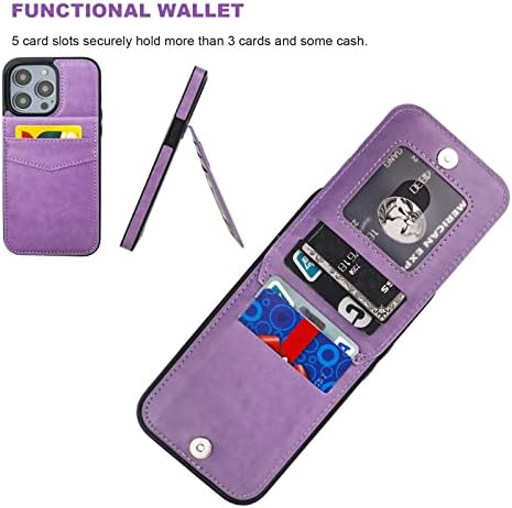 Kihuwey compatibil cu iPhone 14 Pro caz portofel cu suport pentru Card de Credit, Flip Premium din piele magnetice incuietoare Kickstand Heavy Duty capac de protecție pentru iPhone 14 Pro 6.1 Inch
