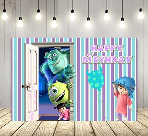 fundal Huio Monster Inc pentru consumabile pentru petreceri de ziua de naștere 5x3ft Monster Inc și Boo Theme Baby Shower Banner