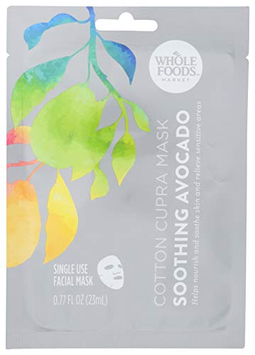 Whole Foods Market, mască Cupra din bumbac, avocado liniștitor, 0,77 fl oz