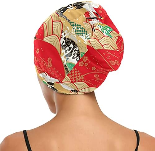 O șapcă de lucru de semințe de pălărie de dormit de dormit beanies păsări vintage macara flori florale roșii pentru femeile