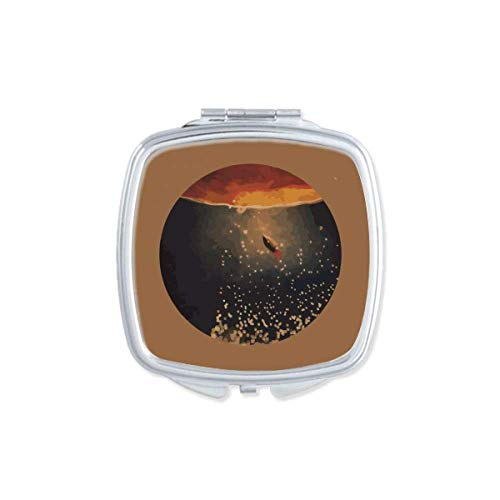 Universul Și Spațiul Extraterestru Peisaj Oglindă Portabil Compact Buzunar Machiaj Față-Verso Sticlă