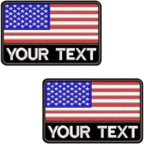 Patch -uri de nume personalizate brodate, 2PCS USA Flag Nume Patch, Patch -uri cu nume de broderie pentru mai multe veste de