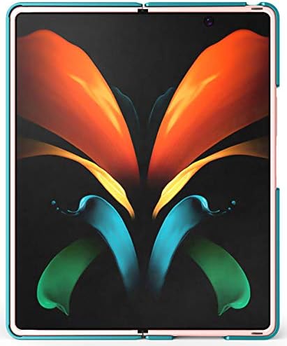 Carcasă Nakedcellphone pentru Galaxy Z Fold 2, [Teal Mint Cyan] capac protector subțire cu coajă tare [anti-amprentă, textură grilă] pentru telefon Samsung Galaxy Z Fold 2 5G