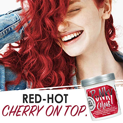 Punky Cherry on Top condiționare Semi permanentă Culoarea părului, vegană, PPD și fără parabeni, durează până la 35 de spălări, 3,5 oz