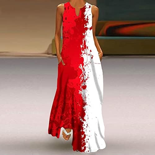 Rochii de vară pentru femei 2023, femei Casual Maxi Sundress rochii lungi fără mâneci rochie de plajă de vară cu buzunare