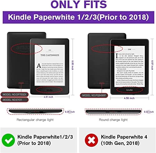 Husă GUKSRASO pentru Kindle Paperwhite înainte de 2018-Husă inteligentă pentru suport cu curea de mână, Slot pentru Card, un