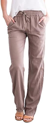 Pantaloni de lenjerie pentru femei 2023 Pantaloni de vară înaltă vară Pantaloni Casual Pantaloni Dragă Pantaloni Elastici Loose