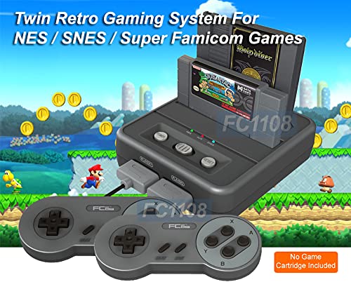 Allaboutadapters 3-in-1 FC Twin Retro Gaming System pentru NES + SNES + SFC Classic Game